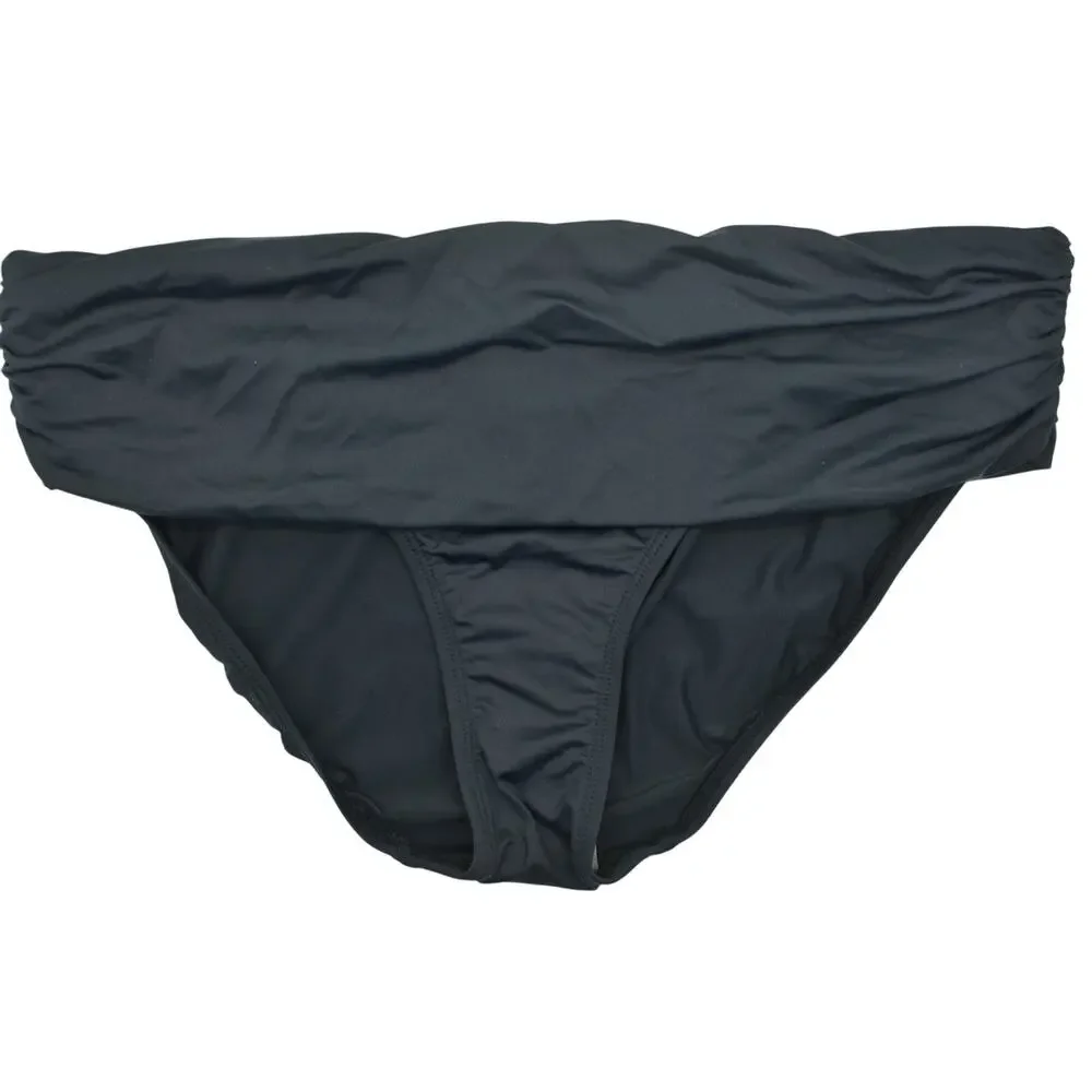 Lauren Ralph Lauren Beach Club Solids Shirred Band Hipster Swimsuit Bottom Black
